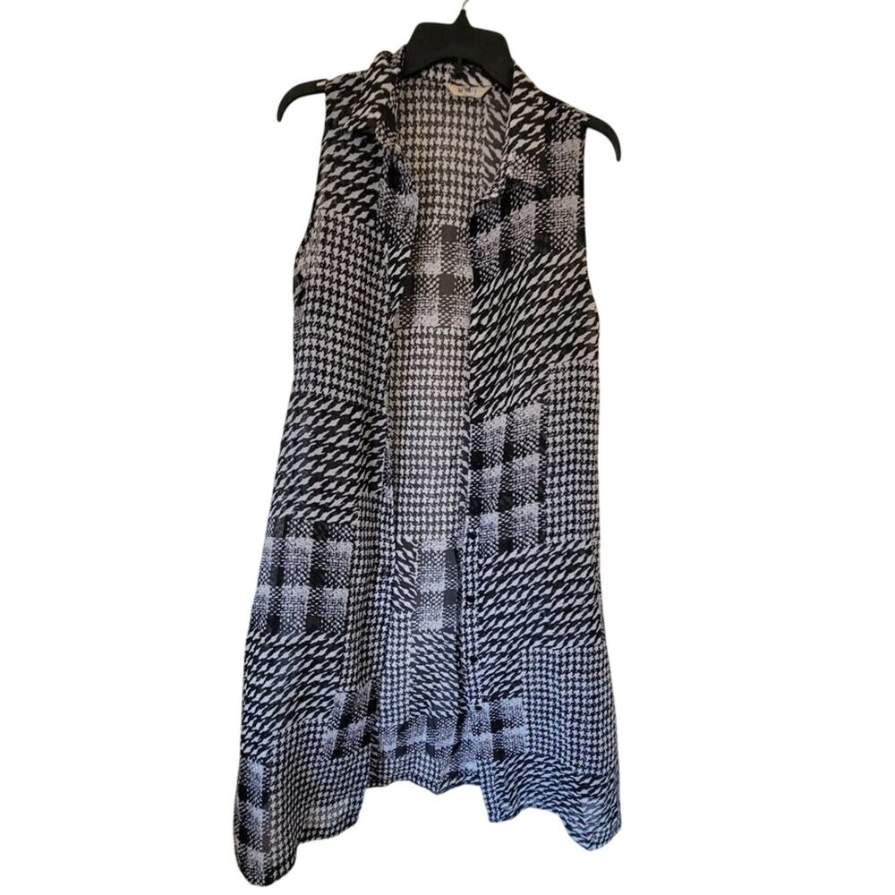 M.Sou Patterned Sheer Cardigan Tank Cardigan Lagenlook
